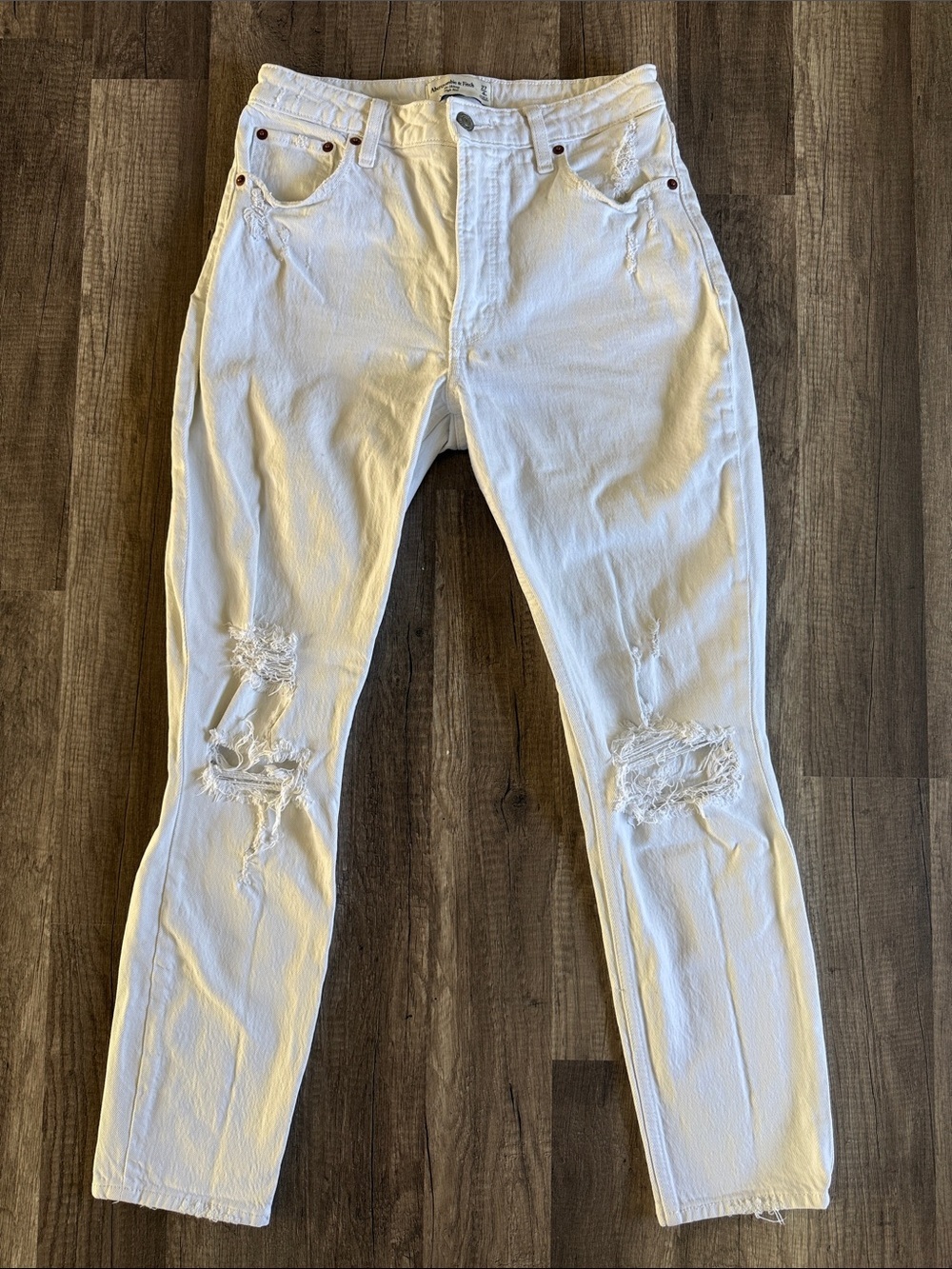 Abercrombie & Fitch Jeans White Curve Love The Skinny High Rise Size 27 Pants - Picture 1 of 9